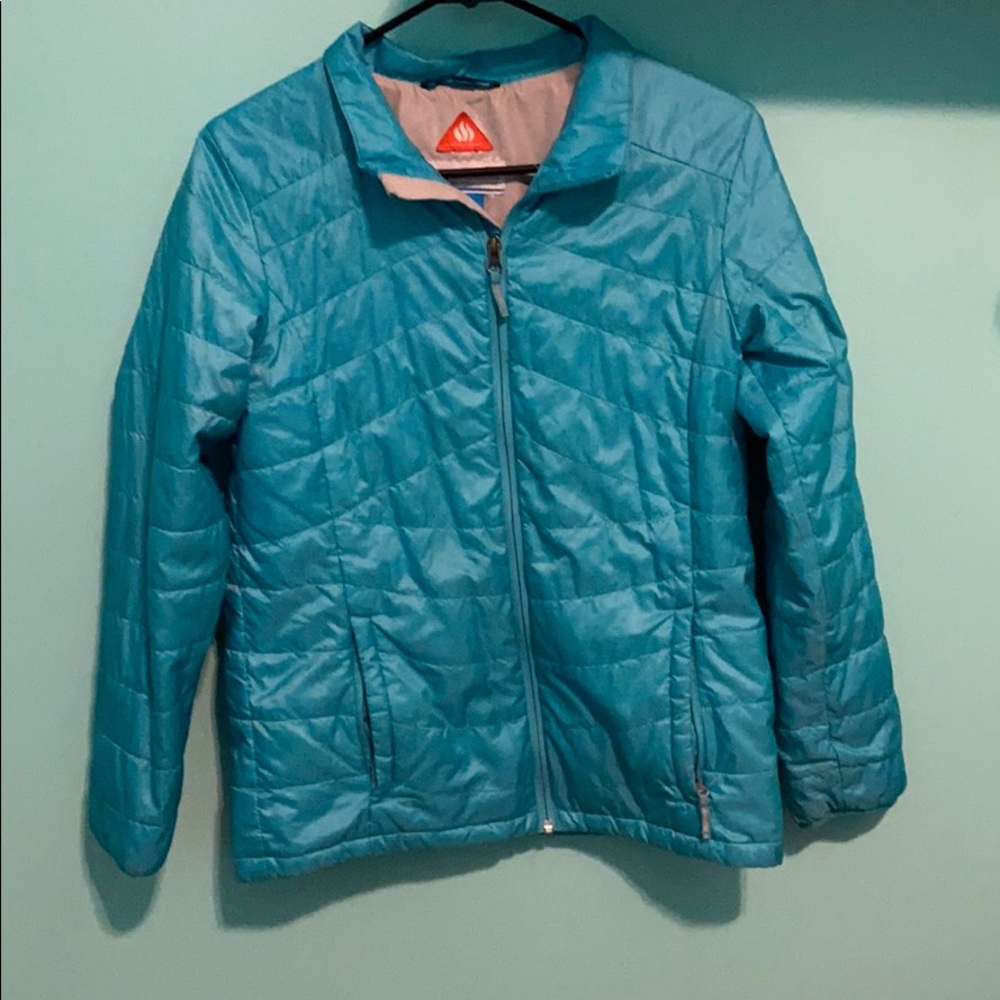 blue omni-heat Columbia jacket